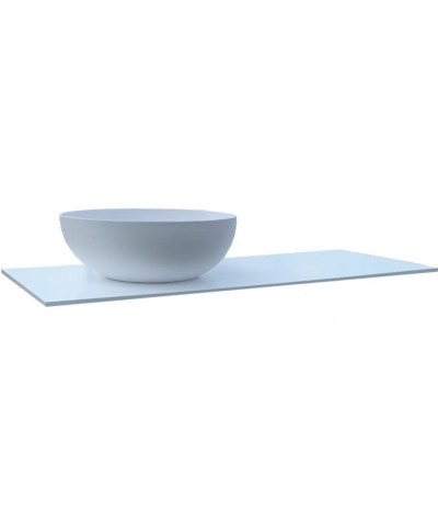 Plan à poser DORIAN 70 cm en Solid Stone finition blanc mat